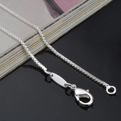 Aravant 925 Silver 2MM Box Chain Necklace Women Wedding Party Jewelry