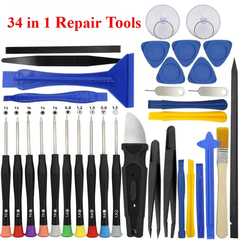 34 in 1 Precision Screwdriver Repair Tool Set | Mobile Phone Tablet Laptop Electronics Disassembly Kit