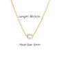4MM Simulated-pearl Pendant Necklace for Women Dainty Stainless Steel Gold Color Necklace Women