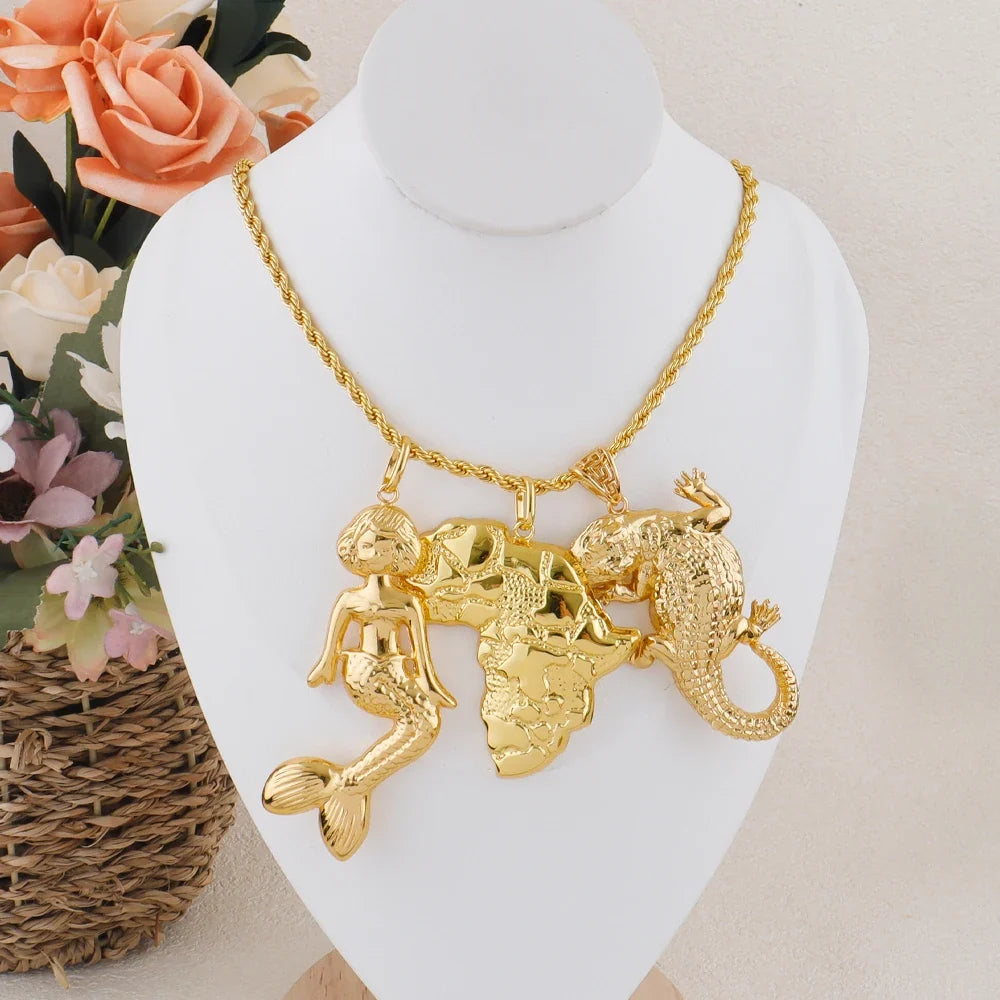Dubai Gold Color Pendant  Hip Hop Personality style for Men Women Minimalist Jewelry Party Jewelry Birthday Gifts