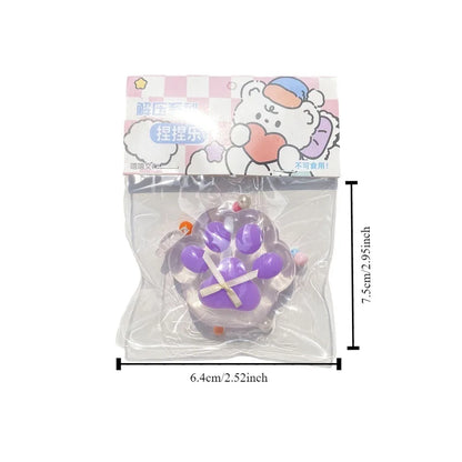 Taba Squishy Bow Cat Paw Fidget Toys | Cute Pink Cat Foot Slow Rebound Toy