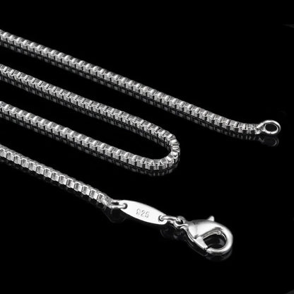 Aravant 925 Silver 2MM Box Chain Necklace Women Wedding Party Jewelry