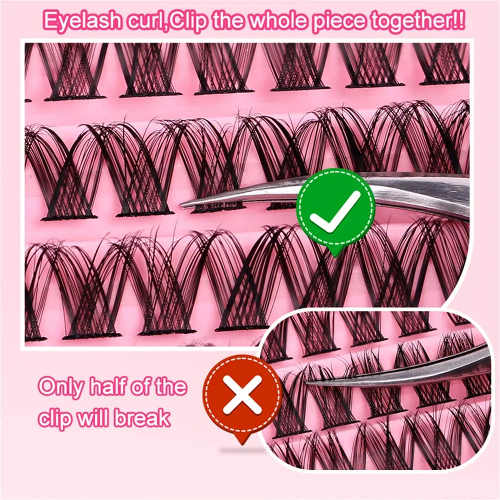 120pcs Natural Look Wispy D Curl Cluster Lashes | DIY Eyelash Extensions Kit