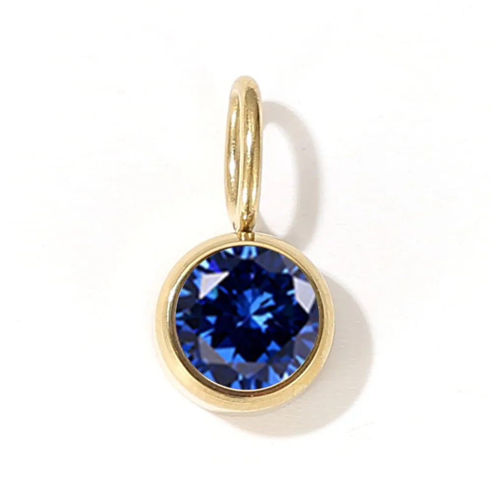 12 Color Birthstone Pendant Month Zirconia for Necklace Color Stone DIY Charms Accessories Birthday Gift Jewelry