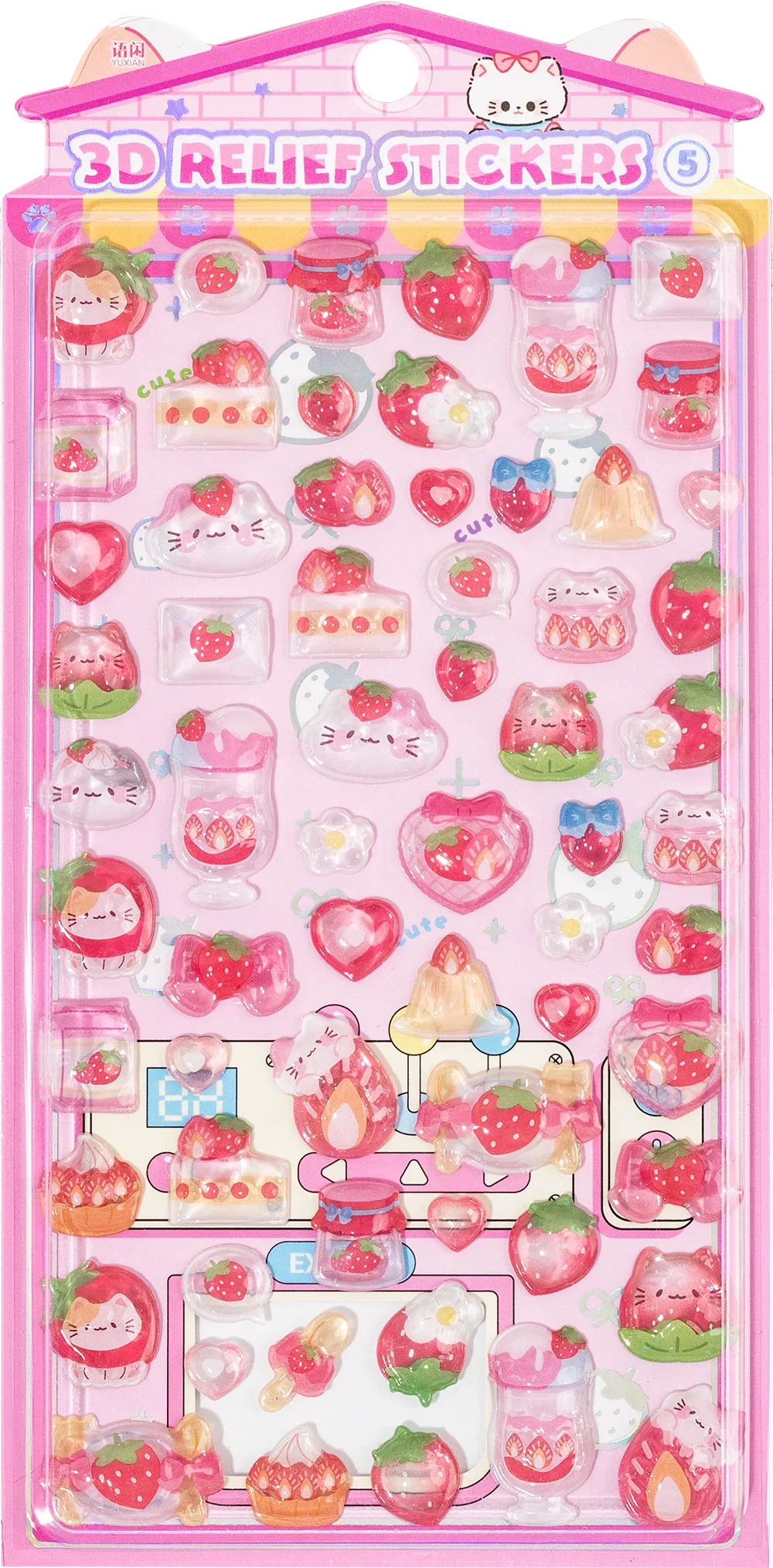 Japanese Anime Food Stamping Seal Fun | 3D Crystal Diamond Sticker Set for Kids