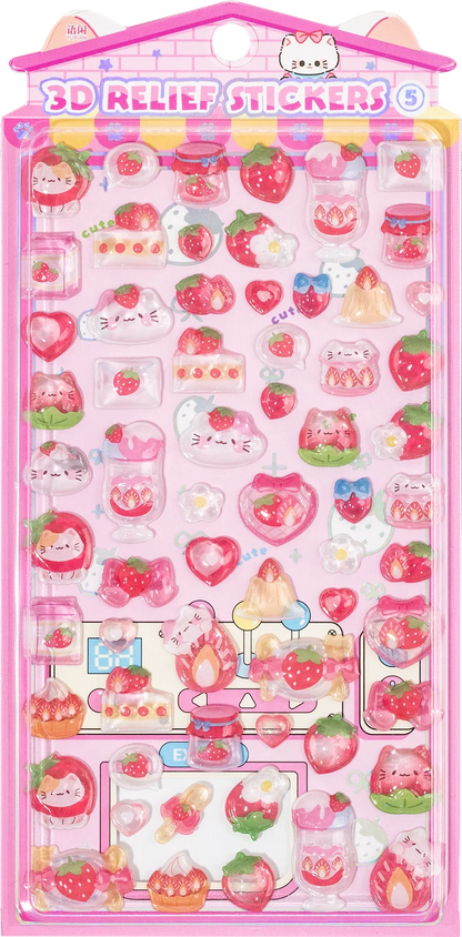 Japanese Anime Food Stamping Seal Fun | 3D Crystal Diamond Sticker Set for Kids