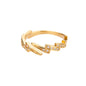 Zircon Flower Shaped Rings For Women Stainless Steel Open Ring Fashion Korean New Wedding Jewerly Gift