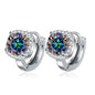 NeeTim 0.5ct 1ct Rainbow Color Moissanite Studs Earrings for Women S925 Silver Black Blue Pink Lab Diamond Wedding Stud Earring