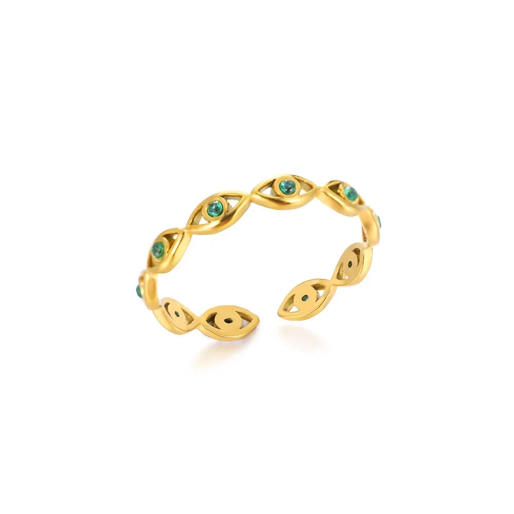 Elegant Stainless Steel Big Bloom Flower Rings For Women Gold Color Sun Starfish Open Ring Finger Jewelry Wedding Her Gift Punk