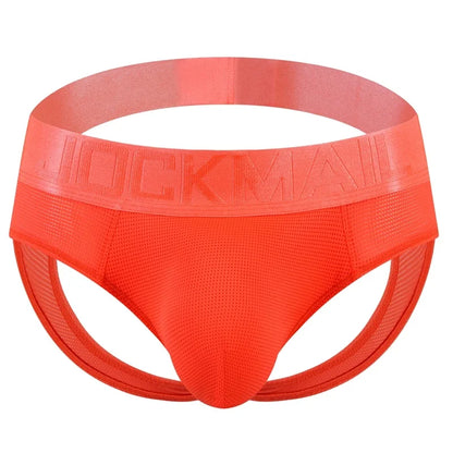 Sexy Men Thong Underwear Jockstraps Crotchless Underpants Low Waist Bikini Panties Mesh Elastic Thread Skin Friendly Lingerie