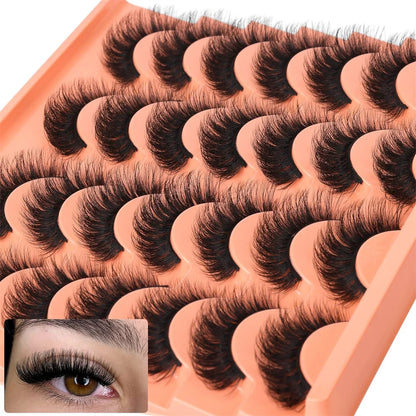 14 Pairs Russian Strip Lashes | DIY Fluffy Faux Mink Eyelash Set