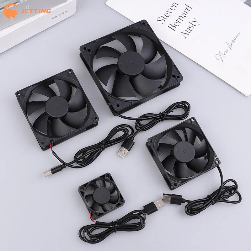 USB Brushless Cooling Fan 5V for Router TV Box Computer | 4 Size Options