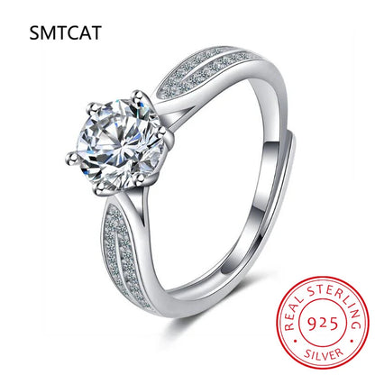 Real 3 Carat Moissanite Engagement Ring | Luxury Bridal Set Solitaire Wedding Promise Ring