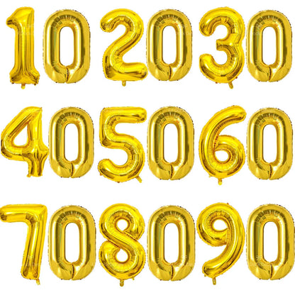 Large Gold Number Balloon 40 Inch | Milestone Birthday & Anniversary Decoration
