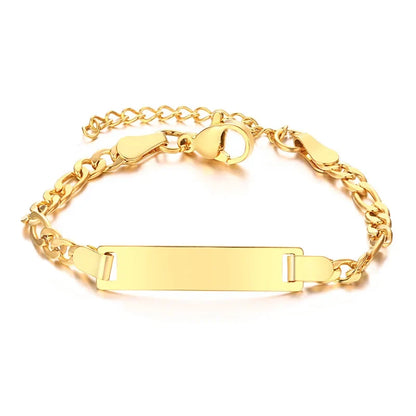 Personalized Name Bracelet With Initials for Boy Girl, Free Engraving Date ID Wristband Birthday Gift