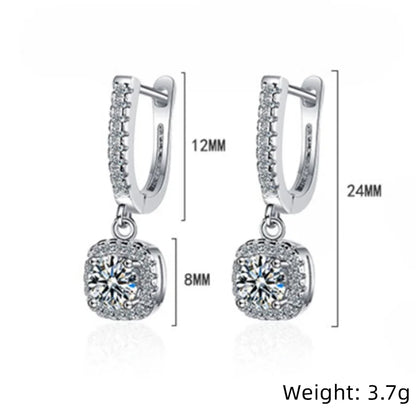 2CT Moissanite Huggie Hoop Earrings | Lab Created Diamond 925 Sterling Silver Dainty Hoop Dangle Earrings