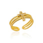 Elegant Stainless Steel Big Bloom Flower Rings For Women Gold Color Sun Starfish Open Ring Finger Jewelry Wedding Her Gift Punk