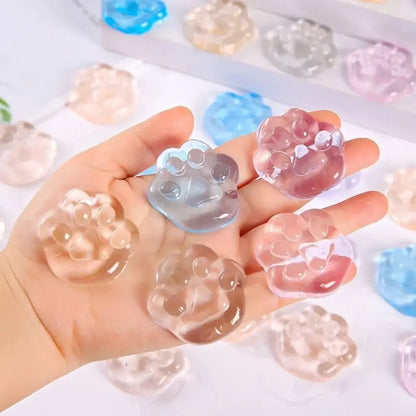 Taba Squishy Bow Cat Paw Fidget Toys | Cute Pink Cat Foot Slow Rebound Toy