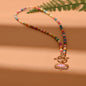 Colorful Stone Choker Necklace | Round Evil Charm Pendant for Women
