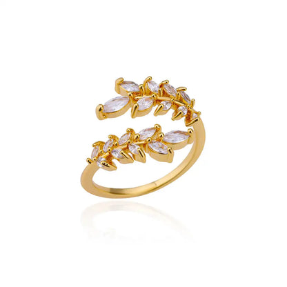Luxury Rose Flower Zircon Rings For Women Gold Color Stainless Steel Fashion Butterfly Ring 2023 Wedding Aesthetic Jewerly Gift