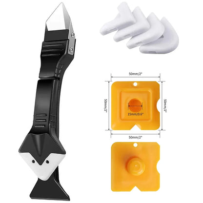 5in1 Silicone Scraper Squeegee Glue Remover Tool Kit | Multifunctional Caulking & Grout Tool Set
