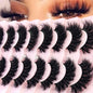 5-8 Pairs Natural Russian Striped Mink Lashes | 3D Volume Wavy False Eyelash Extensions