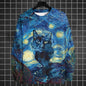 Animal Sweatshirts For Men Long Sleeve T-Shirt Tops 3d Oil Paint Animal Print Sweatshirt Pullover Loose Oversized Men Clothing