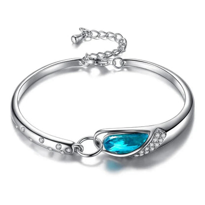 1pcs Blue Gemstone Bracelet Exquisite And Minimalist Style Lightweight Adjustable Chain Women's Daily Accessories Bracelet