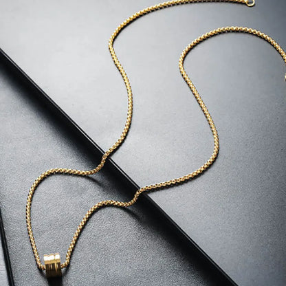 Stainless Steel Personalized Cylindrical Small Waist Necklace Simple And Casual Style Collarbone Chain Versatile Accessories