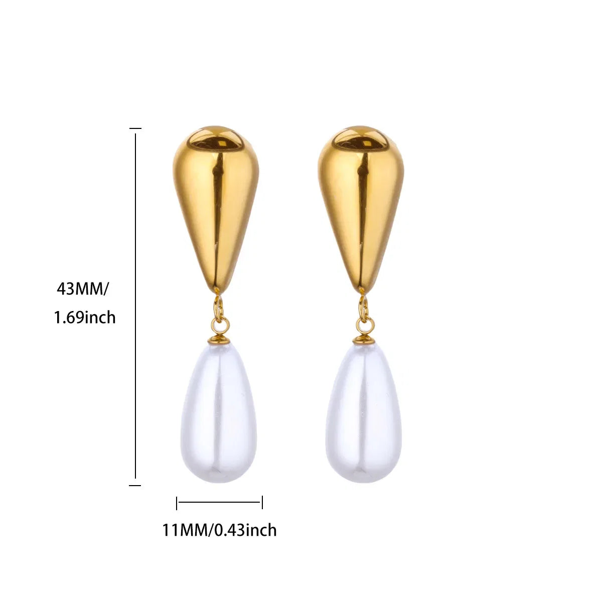 Elegant Imitation Pearl Earrings for Women Stainless Steel Heart Butterfly Shell Drop Earrings Luxury Aesthetic Jewelry Gift