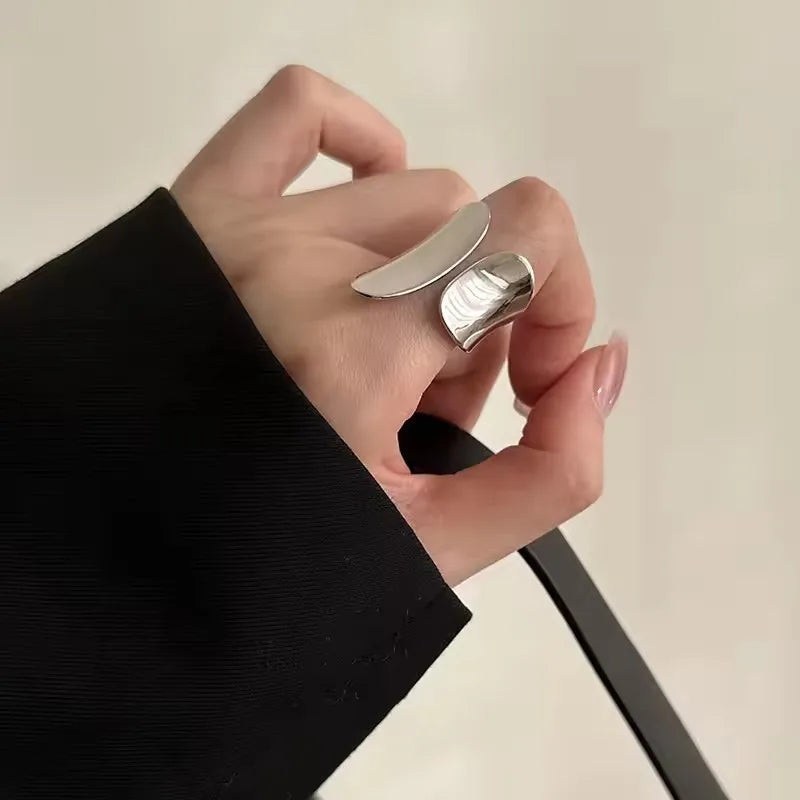 VENTFILLE 925 Sterling Silver Geometric Multilayer Round Bead Ring | Fashion Punk Temperament Jewelry