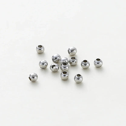 30-100Pcs 14K/18K Gold Color Plated Brass 2/2.5/3/4/5/6mm Spacer Beads for Jewelry Making Beads Accessories Findings Wholesale