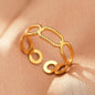 Stainless Steel Rings Vintage Exquisite Hollow Adjustable Open Statement Rings Light Luxury Fashion Rings For Women Jewelry New