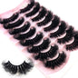 5-8 Pairs Natural Russian Striped Mink Lashes | 3D Volume Wavy False Eyelash Extensions