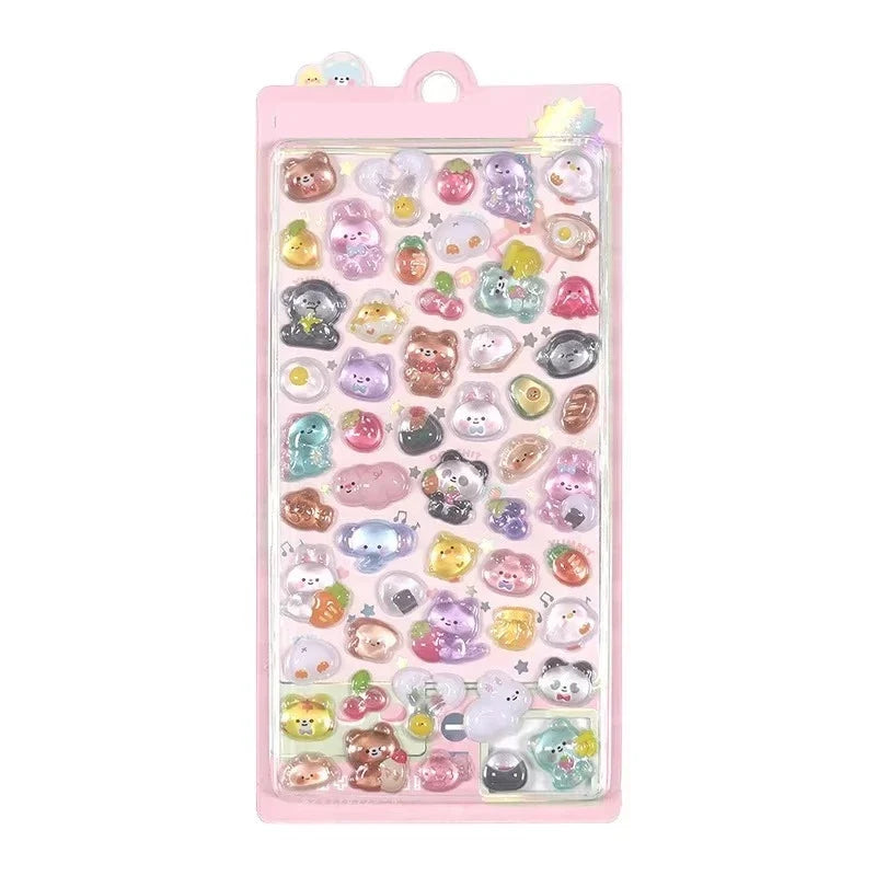 Japanese Anime Food Stamping Seal Fun | 3D Crystal Diamond Sticker Set for Kids