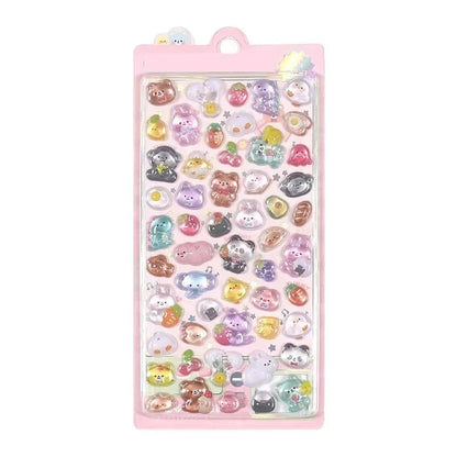 Japanese Anime Food Stamping Seal Fun | 3D Crystal Diamond Sticker Set for Kids