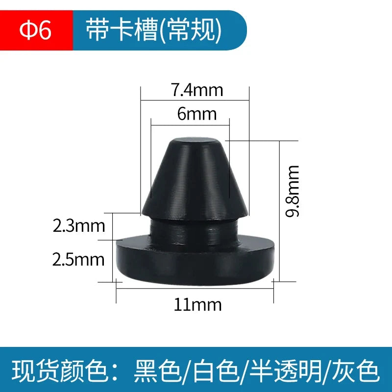 Solid Silicone Rubber Caps 2mm to 16mm T Type Plug Cover Snap-on Gasket Blanking End Caps Seal Stopper