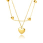 Heart Necklaces For Women Stainless Steel Gold Plated Chain Zircon Heart Pendant Choker Necklace Wedding Boho Jewelry Gift Femme