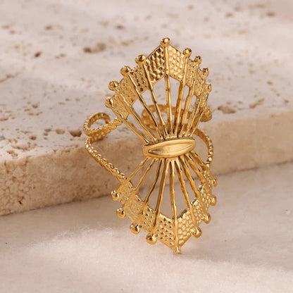 Starfish Shell Stainless Steel Open Rings For Women Fashion Gold Color Finger Ring Trendy Summer Beach Vacation Ocean Jewelry