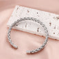 1Pcs Titanium Steel Woven Bangle Trendy And Minimalist Style Steel Wire Braided Adjustable C-shaped Opening Bracelet