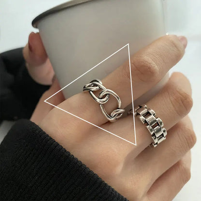 VENTFILLE 925 Sterling Silver Geometric Multilayer Round Bead Ring | Fashion Punk Temperament Jewelry