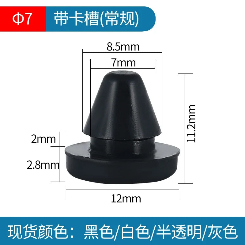 Solid Silicone Rubber Caps 2mm to 16mm T Type Plug Cover Snap-on Gasket Blanking End Caps Seal Stopper