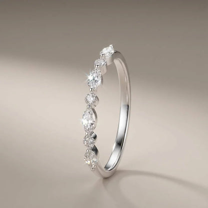 925 Sterling Silver Classic Zircon Marquise Stackable Ring for Women Engagement Wedding Luxury Fashion High Quality Fine Jewelry