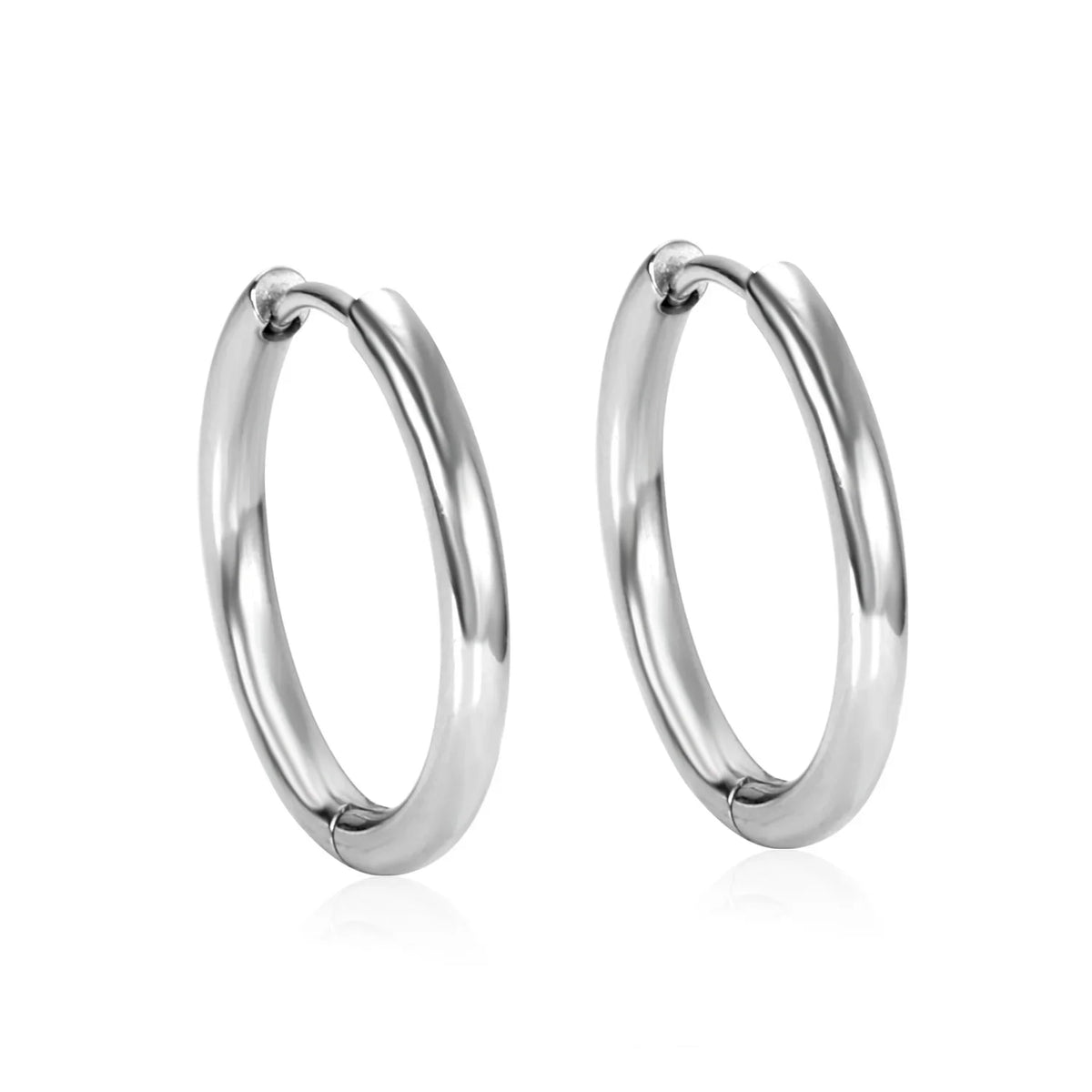 LUXUSTEEL Simple Hoop Earrings | Anti-Allergy Stainless Steel for Women