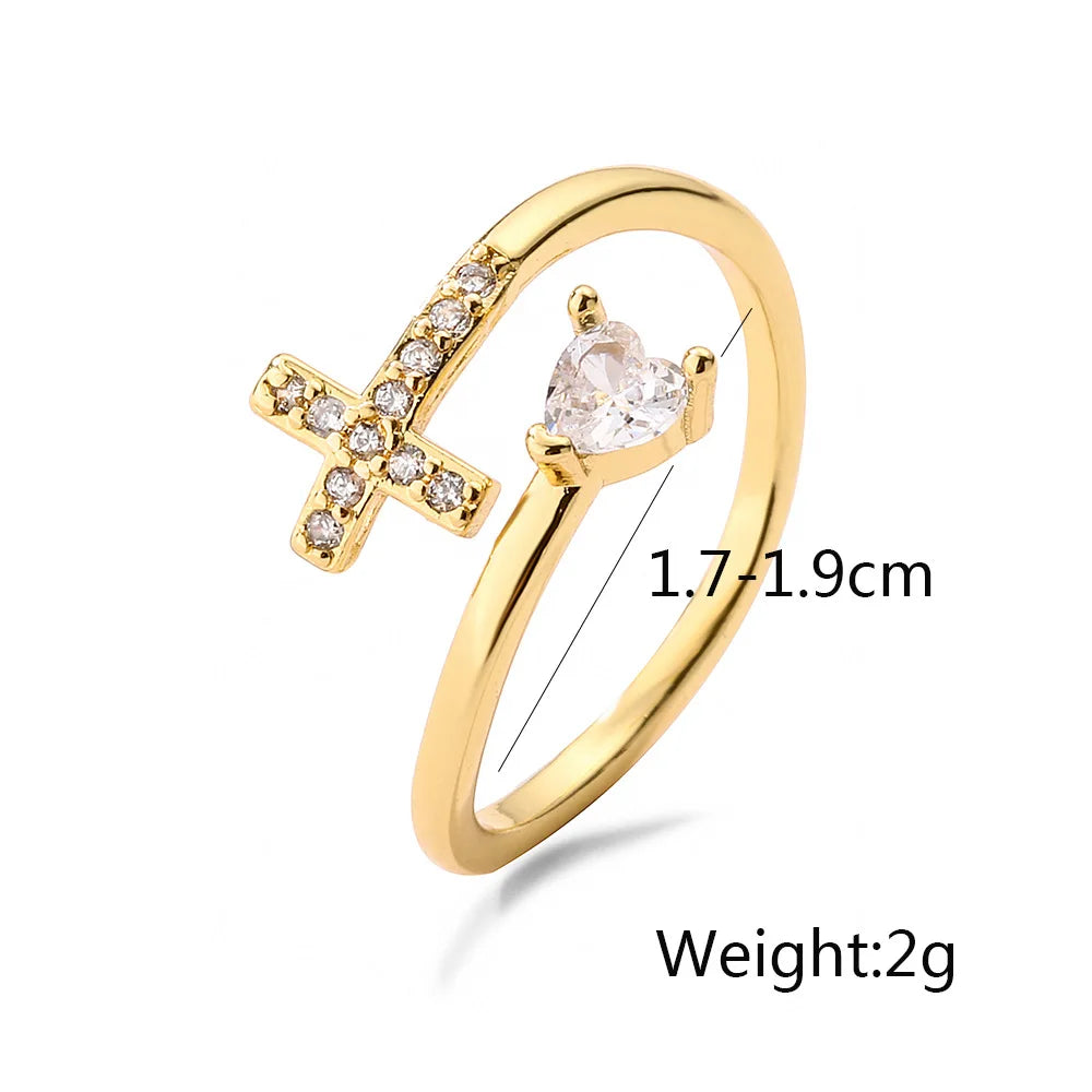 NEWBUY 2026 New Fashion Clear Shiny CZ Zircon Cross Evil Eye Rings For Women Girl Finger Accessories Party Jewelry Gift