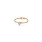 Fashion Zircon Heart Birthstone Rings For Women Stainless Steel Gold Color Birthstone Ring  Aesthetic Wedding Jewelry Gift