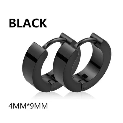 Geometric Hoop Earrings for Men and Women | Stainless Steel Punk Studs