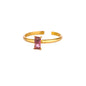 Stainless Steel Birthstone Rings For Women Gold Color Zircon Birthstone Opening Ring Minimalist Christmas Birthday Jewelry Gift