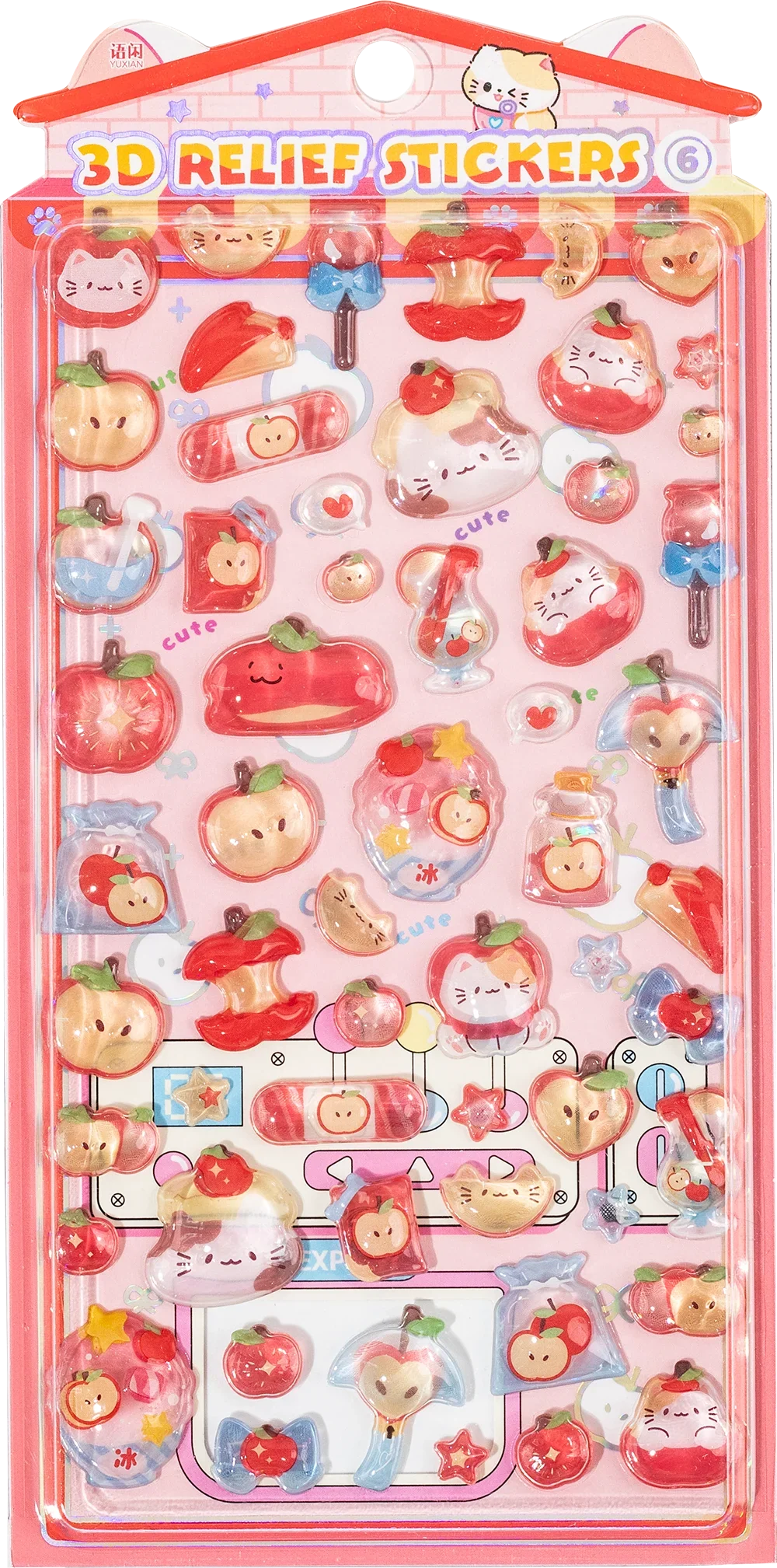 Japanese Anime Food Stamping Seal Fun | 3D Crystal Diamond Sticker Set for Kids