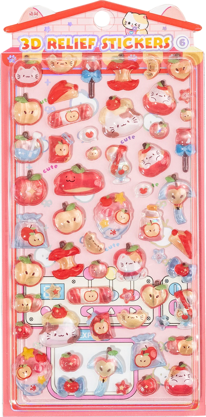 Japanese Anime Food Stamping Seal Fun | 3D Crystal Diamond Sticker Set for Kids